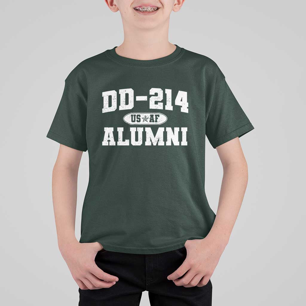 DD-214 US Air Force Alumni T Shirt For Kid US Military Veteran Retired - Wonder Print Shop