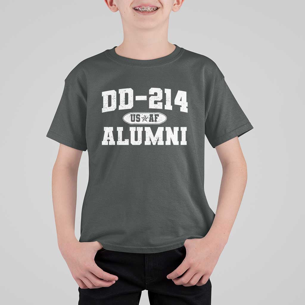 DD-214 US Air Force Alumni T Shirt For Kid US Military Veteran Retired - Wonder Print Shop