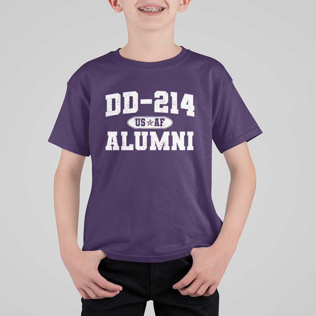 DD-214 US Air Force Alumni T Shirt For Kid US Military Veteran Retired - Wonder Print Shop