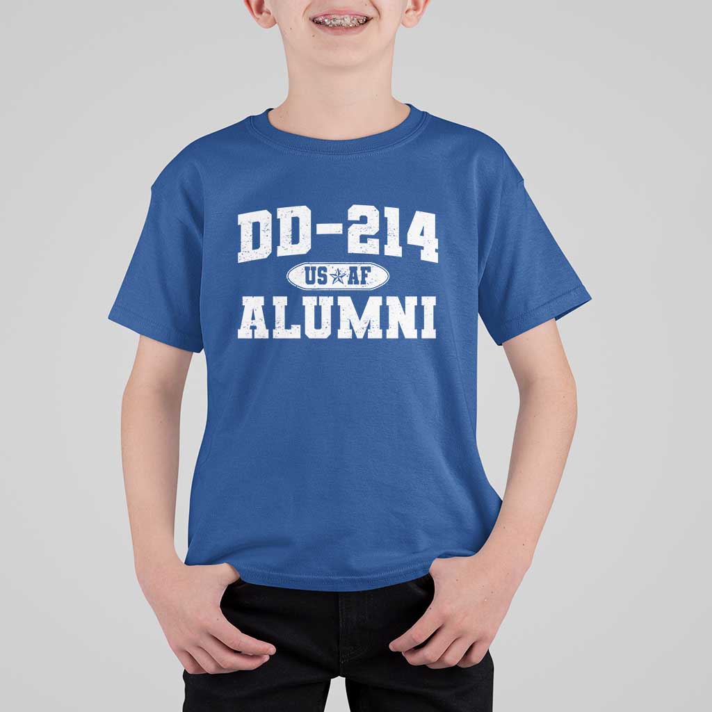 DD-214 US Air Force Alumni T Shirt For Kid US Military Veteran Retired - Wonder Print Shop