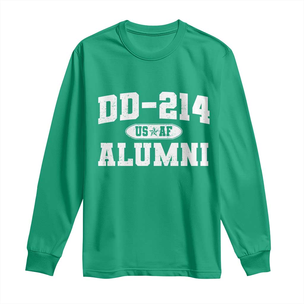 DD-214 US Air Force Alumni Long Sleeve Shirt US Military Veteran Retired - Wonder Print Shop