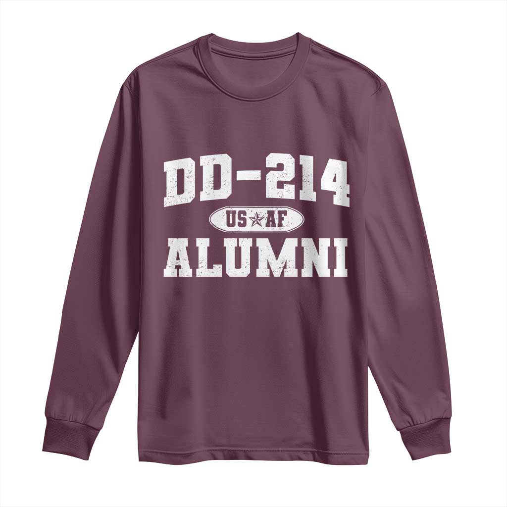 DD-214 US Air Force Alumni Long Sleeve Shirt US Military Veteran Retired - Wonder Print Shop