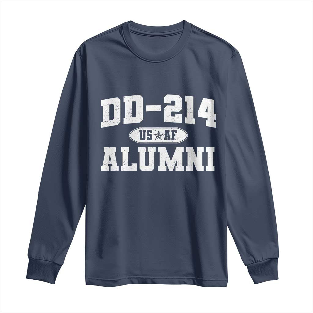 DD-214 US Air Force Alumni Long Sleeve Shirt US Military Veteran Retired - Wonder Print Shop