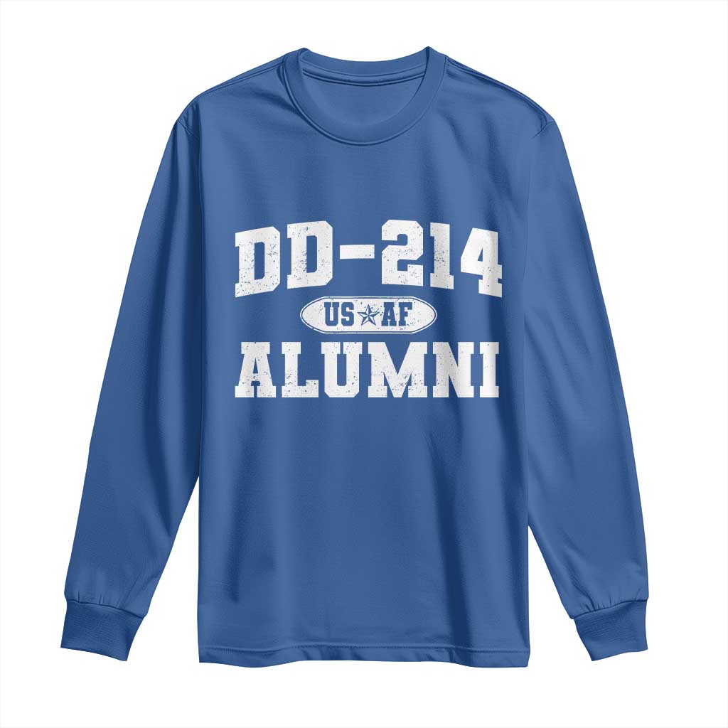 DD-214 US Air Force Alumni Long Sleeve Shirt US Military Veteran Retired - Wonder Print Shop