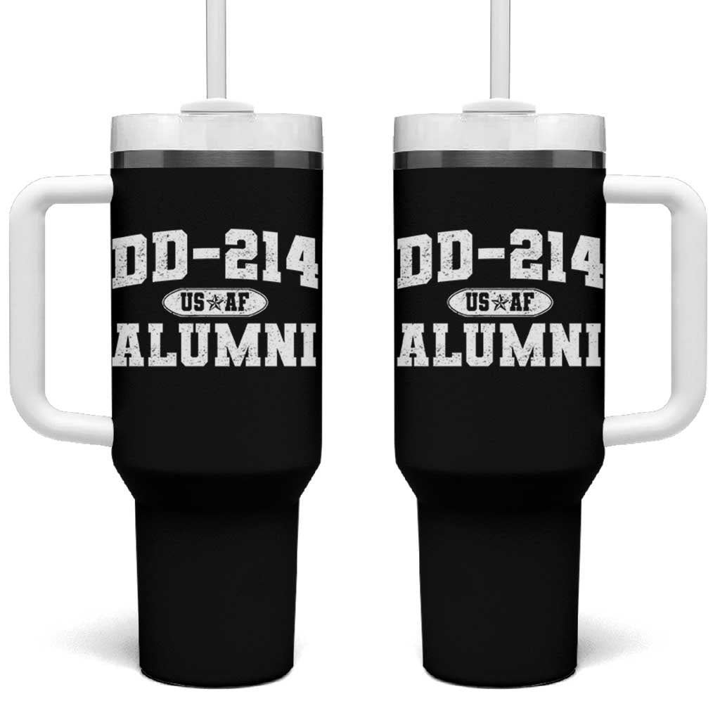 DD-214 US Air Force Alumni Tumbler With Handle US Military Veteran Retired - Wonder Print Shop