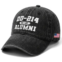 DD-214 US Air Force Alumni Washed Cotton Baseball Cap US Military Veteran Retired