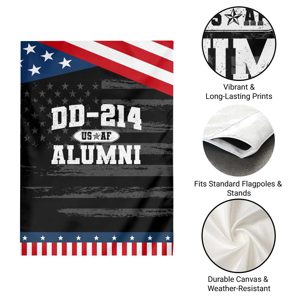 DD-214 US Air Force Alumni Garden Flag US Military Veteran Retired