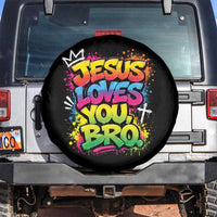 Jesus Loves You Bro Christian Believer Faith Spare Tire Cover Dripping Graffiti Rap God Religious Graphic