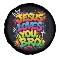 Jesus Loves You Bro Christian Believer Faith Spare Tire Cover Dripping Graffiti Rap God Religious Graphic