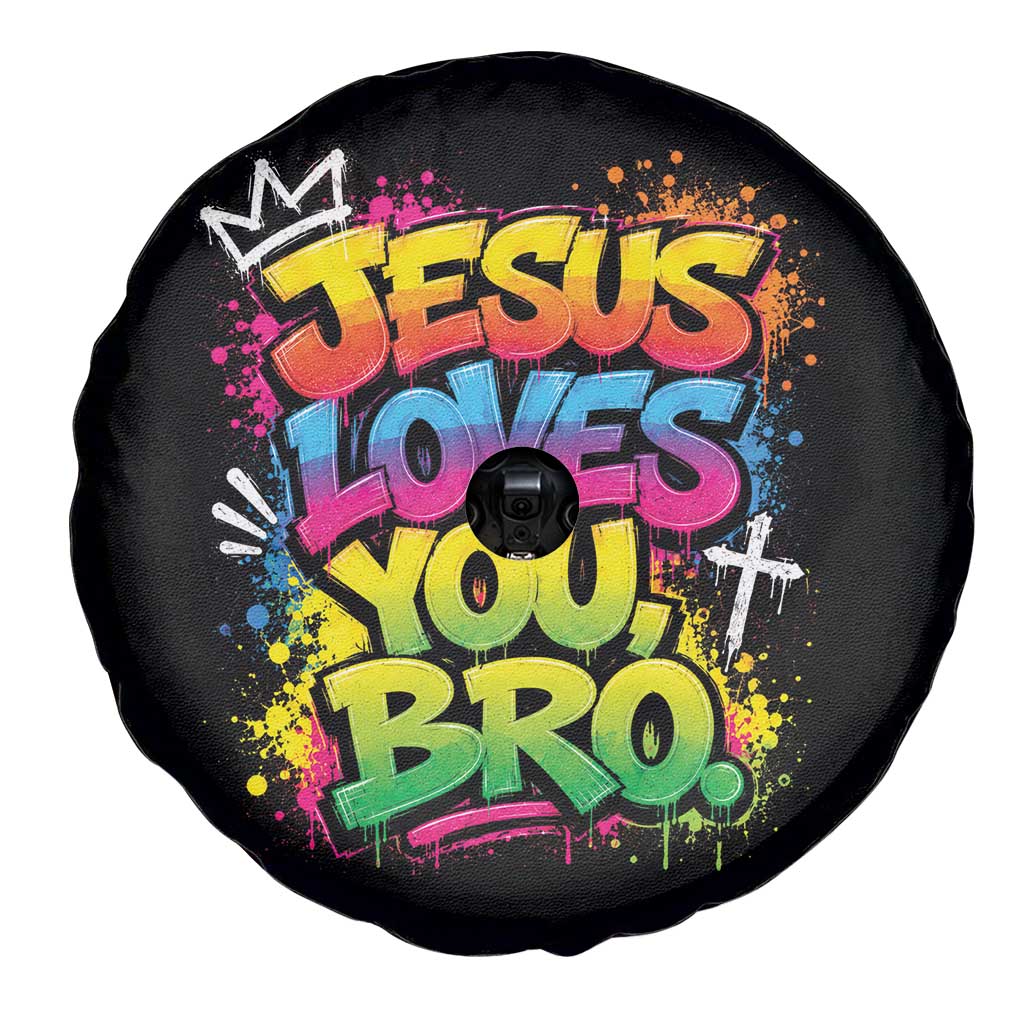 Jesus Loves You Bro Christian Believer Faith Spare Tire Cover Dripping Graffiti Rap God Religious Graphic