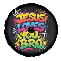 Jesus Loves You Bro Christian Believer Faith Spare Tire Cover Dripping Graffiti Rap God Religious Graphic