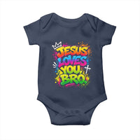 Jesus Loves You Bro Christian Believer Faith Baby Onesie Dripping Graffiti Rap God Religious Graphic