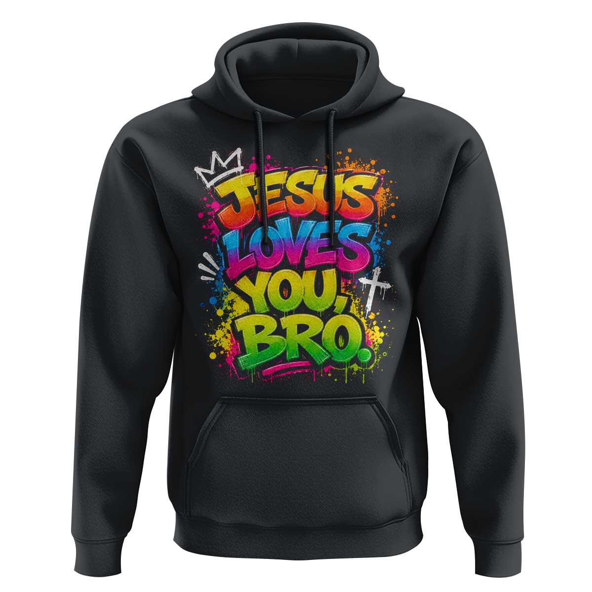 Jesus Loves You Bro Christian Believer Faith Hoodie Dripping Graffiti Rap God Religious Graphic