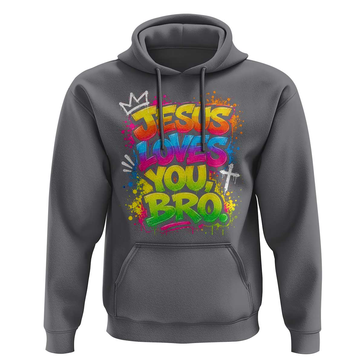 Jesus Loves You Bro Christian Believer Faith Hoodie Dripping Graffiti Rap God Religious Graphic