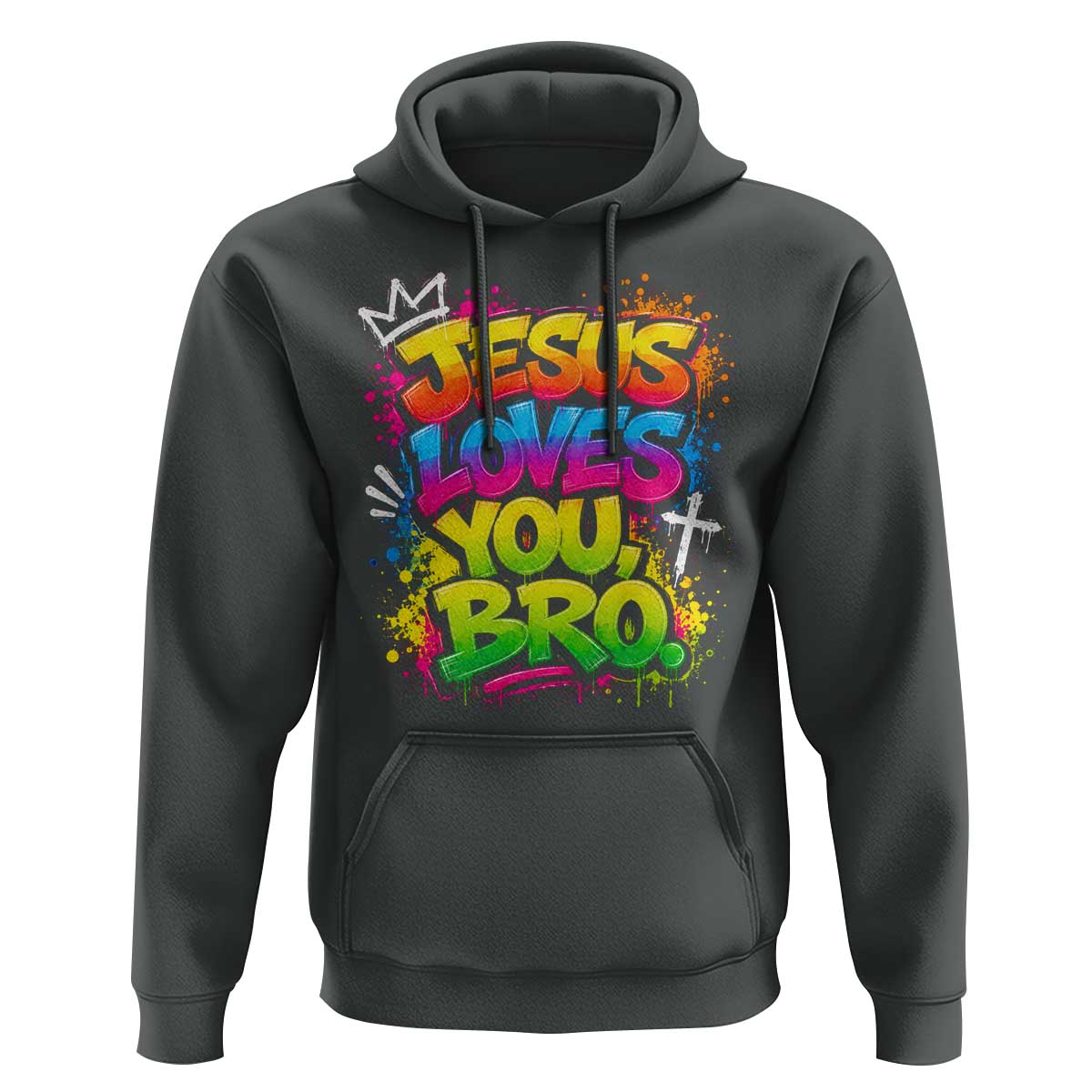 Jesus Loves You Bro Christian Believer Faith Hoodie Dripping Graffiti Rap God Religious Graphic