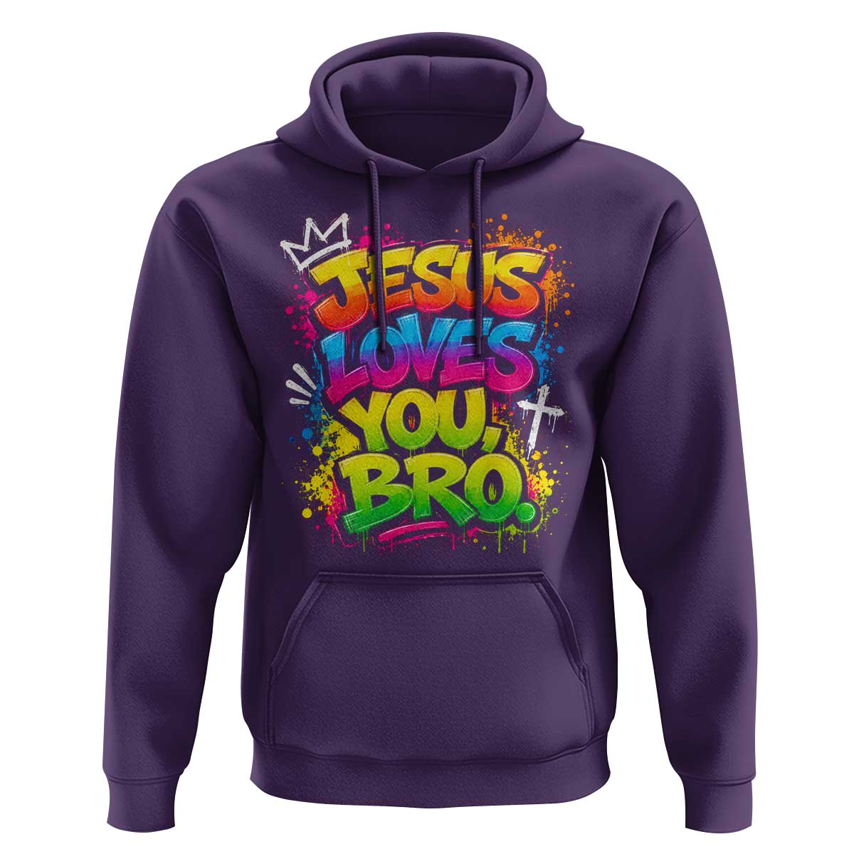 Jesus Loves You Bro Christian Believer Faith Hoodie Dripping Graffiti Rap God Religious Graphic