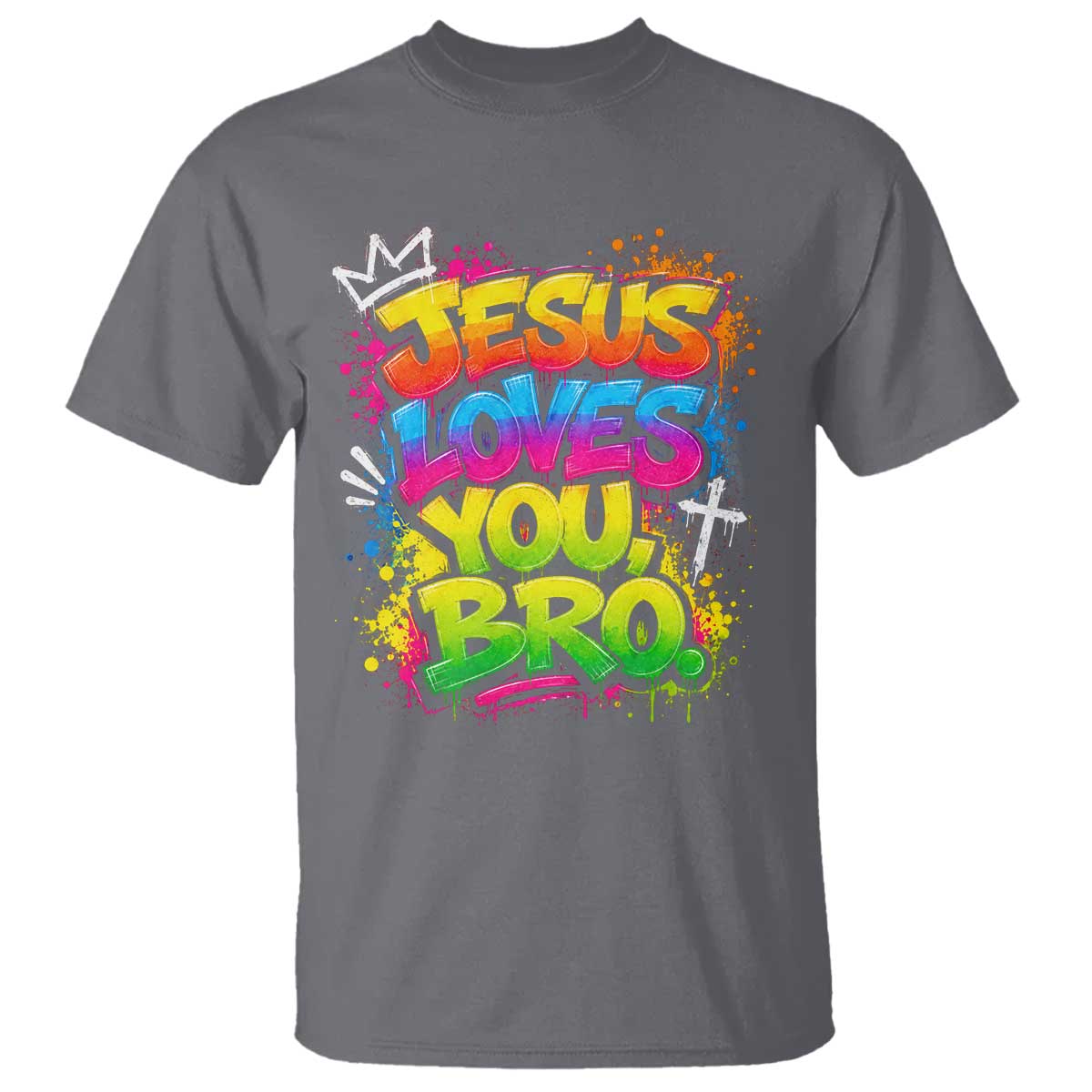 Jesus Loves You Bro Christian Believer Faith T Shirt Dripping Graffiti Rap God Religious Graphic
