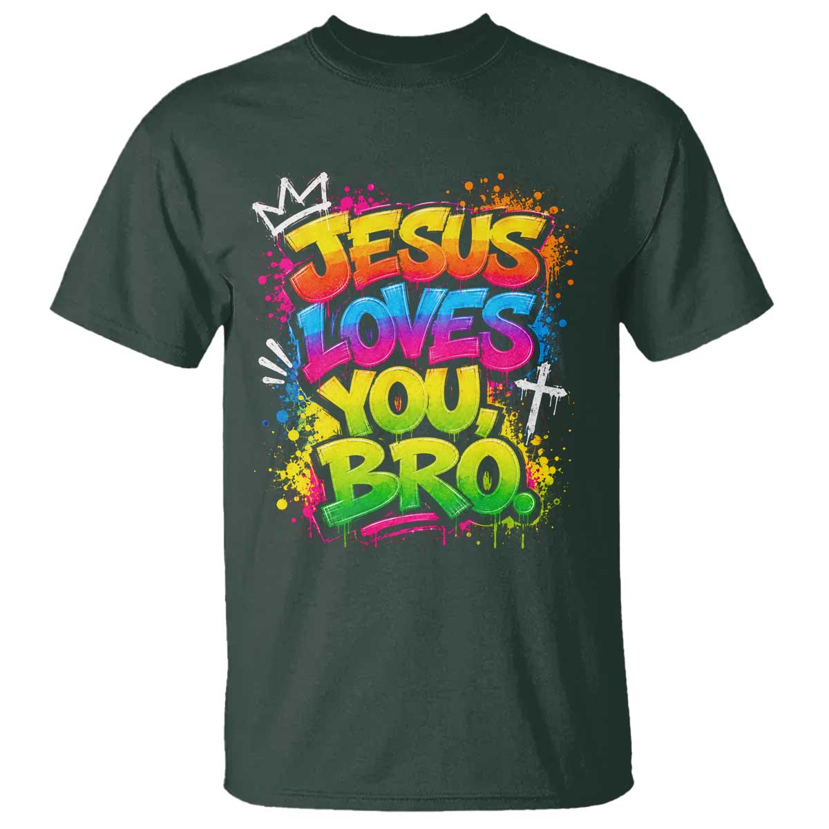Jesus Loves You Bro Christian Believer Faith T Shirt Dripping Graffiti Rap God Religious Graphic