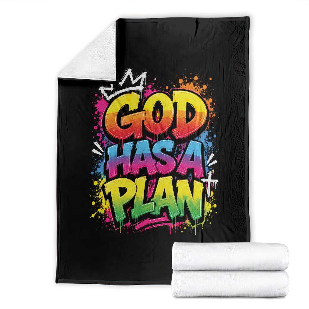 God Has A Plan Throw Blanket Graffiti Rap Christian Faith Graphic
