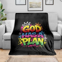 God Has A Plan Throw Blanket Graffiti Rap Christian Faith Graphic