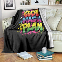 God Has A Plan Throw Blanket Graffiti Rap Christian Faith Graphic