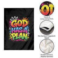 God Has A Plan Garden Flag Graffiti Rap Christian Faith Graphic