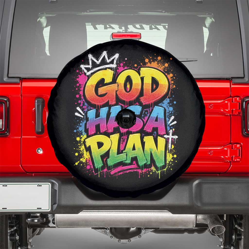 God Has A Plan Spare Tire Cover Graffiti Rap Christian Faith Graphic