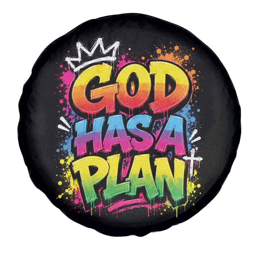 God Has A Plan Spare Tire Cover Graffiti Rap Christian Faith Graphic
