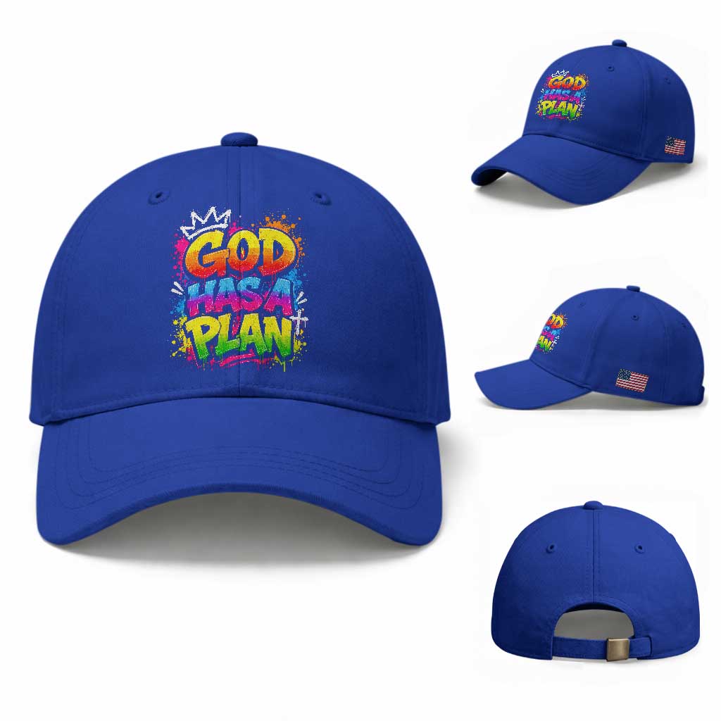 God Has A Plan Baseball Cap Graffiti Rap Christian Faith Graphic