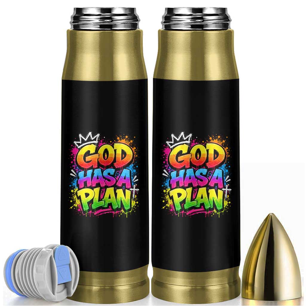 God Has A Plan Bullet Tumbler Graffiti Rap Christian Faith Graphic