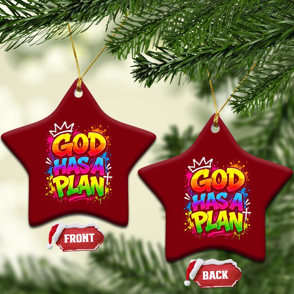 God Has A Plan Ceramic Ornament Graffiti Rap Christian Faith Graphic