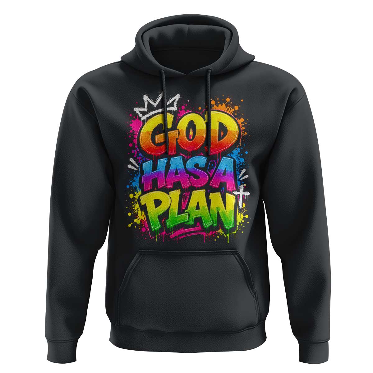 God Has A Plan Hoodie Graffiti Rap Christian Faith Graphic