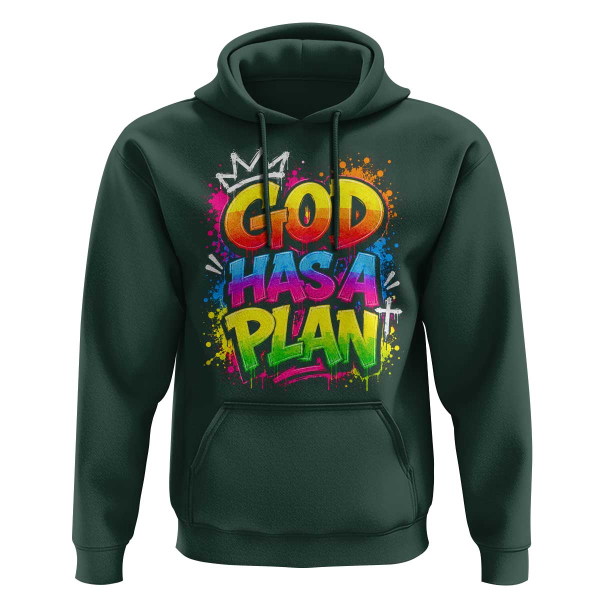 God Has A Plan Hoodie Graffiti Rap Christian Faith Graphic