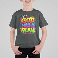God Has A Plan T Shirt For Kid Graffiti Rap Christian Faith Graphic