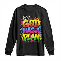 God Has A Plan Long Sleeve Shirt Graffiti Rap Christian Faith Graphic