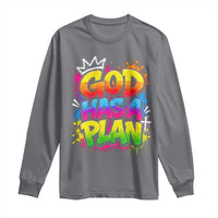 God Has A Plan Long Sleeve Shirt Graffiti Rap Christian Faith Graphic
