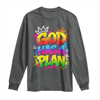 God Has A Plan Long Sleeve Shirt Graffiti Rap Christian Faith Graphic
