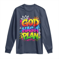 God Has A Plan Long Sleeve Shirt Graffiti Rap Christian Faith Graphic
