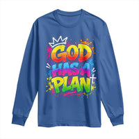 God Has A Plan Long Sleeve Shirt Graffiti Rap Christian Faith Graphic