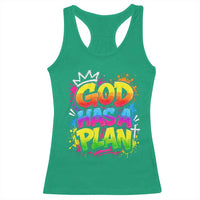 God Has A Plan Racerback Tank Top Graffiti Rap Christian Faith Graphic