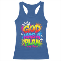 God Has A Plan Racerback Tank Top Graffiti Rap Christian Faith Graphic