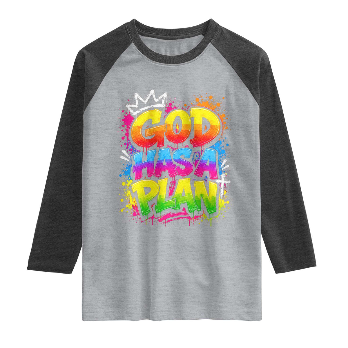 God Has A Plan Raglan Shirt Graffiti Rap Christian Faith Graphic