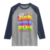 God Has A Plan Raglan Shirt Graffiti Rap Christian Faith Graphic