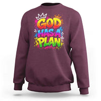 God Has A Plan Sweatshirt Graffiti Rap Christian Faith Graphic