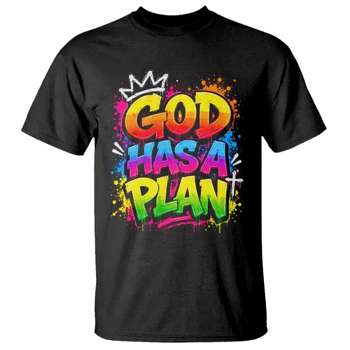 God Has A Plan T Shirt Graffiti Rap Christian Faith Graphic