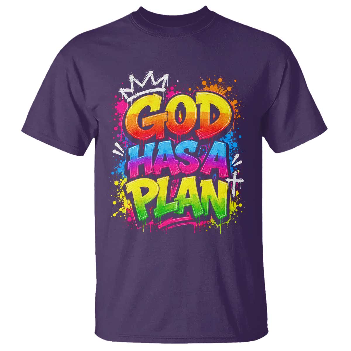 God Has A Plan T Shirt Graffiti Rap Christian Faith Graphic
