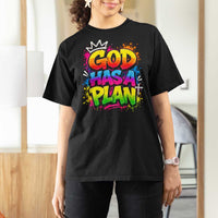 God Has A Plan T Shirt For Women Graffiti Rap Christian Faith Graphic