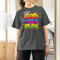 God Has A Plan T Shirt For Women Graffiti Rap Christian Faith Graphic