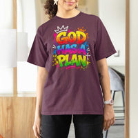 God Has A Plan T Shirt For Women Graffiti Rap Christian Faith Graphic