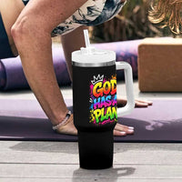 God Has A Plan Tumbler With Handle Graffiti Rap Christian Faith Graphic